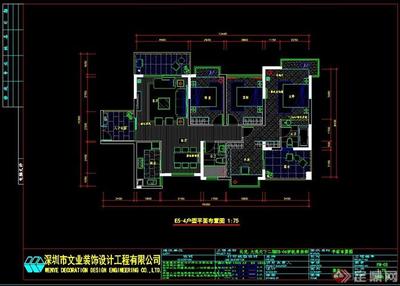 现代欧式风格四室两厅装饰设计施工图[The modern European style decoration design drawings Sishiliangting]